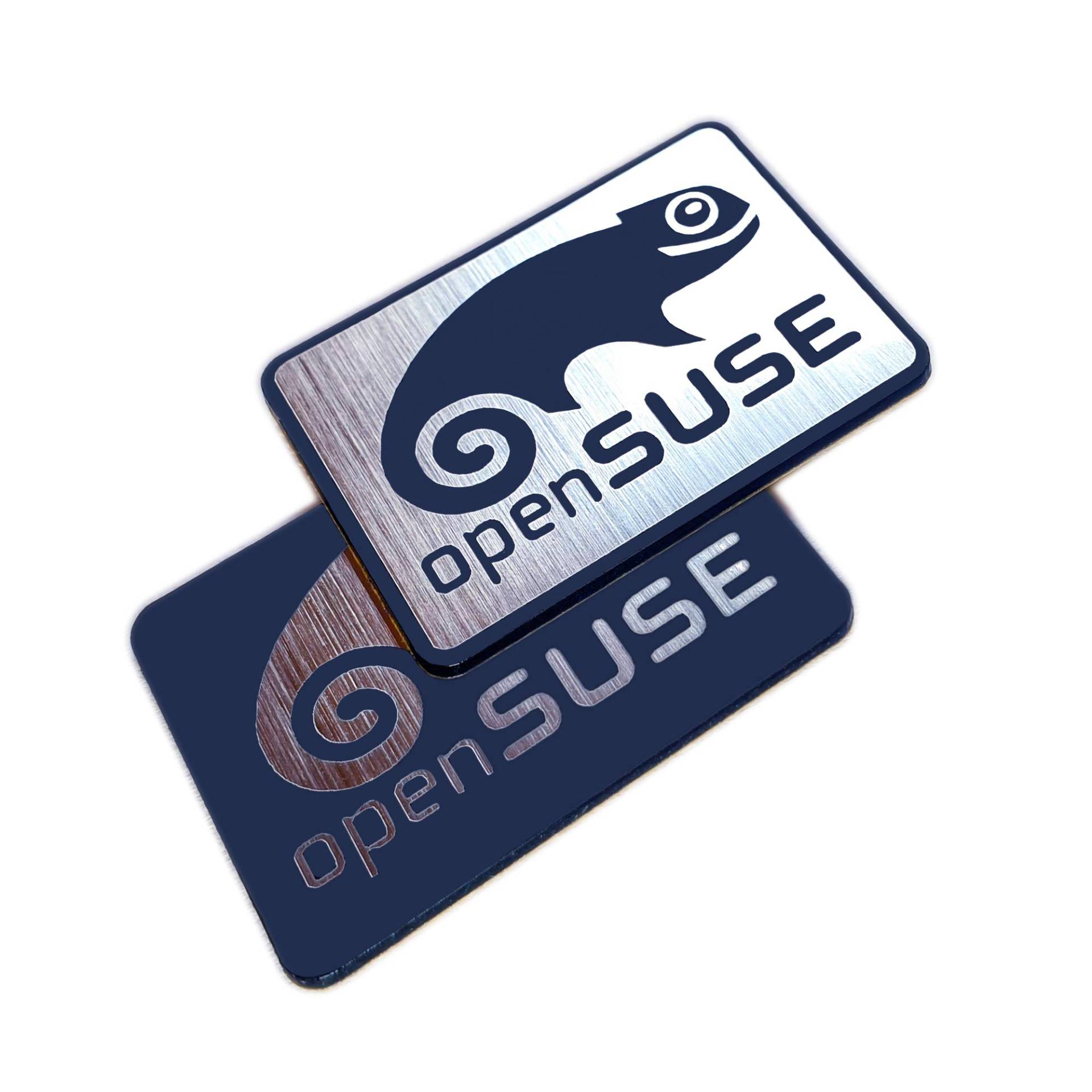 Open Suse Linux Aufkleber-Set (2 Stück) – Linux Chrome Reflective Serie von LINUX