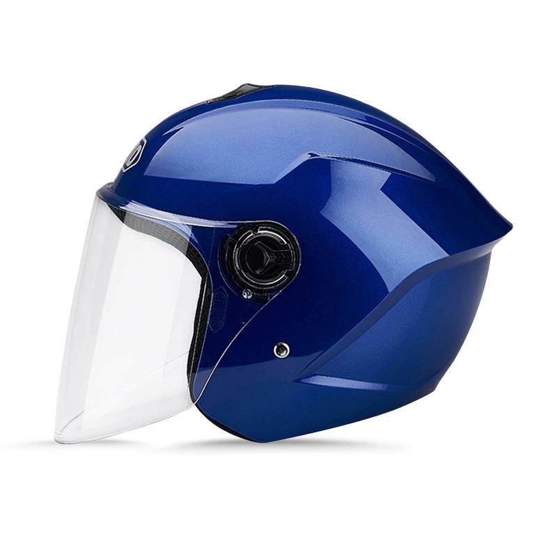 LIONCIANO Motorradhelm Mit Schutzbrille, Jethelm Roller-Helm Scooter-Helm Moped Mofa-Helm Chopper Vintage, Hat Den Verkehrssicherheitstest Bestanden, Um Die Kopfsicherheit Wirksam Zu Schützen(Blau) von LIONCIANO
