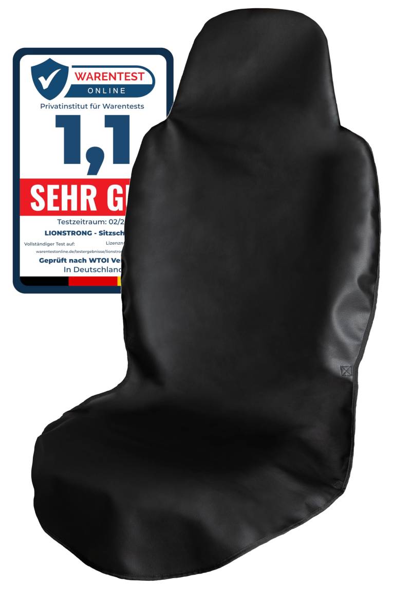 LIONSTRONG® Autositzschoner Vordersitz universell kompatibel [WASSERDICHT] - Autositzbezüge Vordersitze - Sitzschoner Sitzbezüge Auto - Autositz Sitzschutz - Werkstattschoner - Kunstleder von LIONSTRONG
