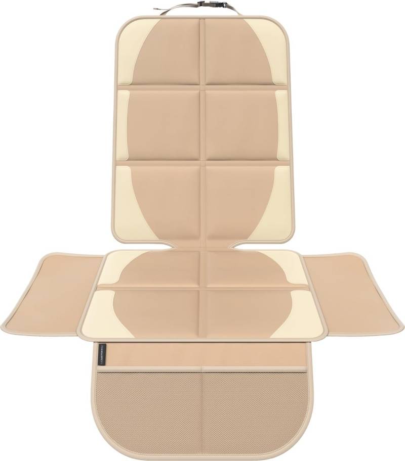 LIONSTRONG® Kindersitzunterlage Autositzschoner [ISOFIX GEEIGNET] - wasserabweisender Polyester Stoff braun - Sitzschutz Sitzschoner Auto Kindersitz - universell kompatibel ((Brown)) von LIONSTRONG