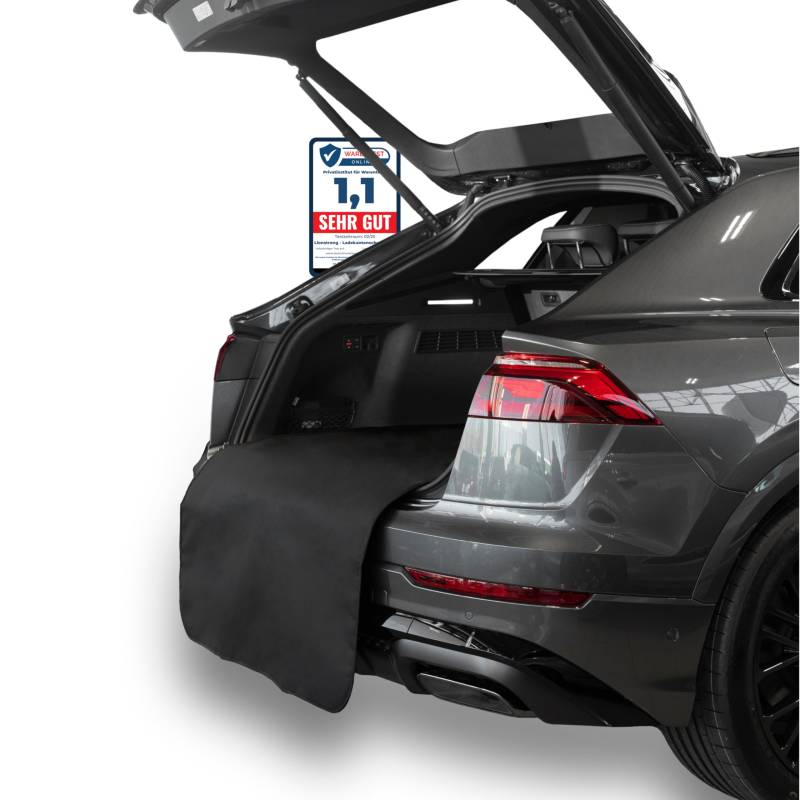 LIONSTRONG® Ladekantenschutz Kofferraum [GEPOLSTERT & WASSERDICHT] – Universelle Schutzmatte geeignet vom Kleinwagen bis zum SUV – Kofferraumschutz Auto Hund – Kratzfest und rutschfest von LIONSTRONG