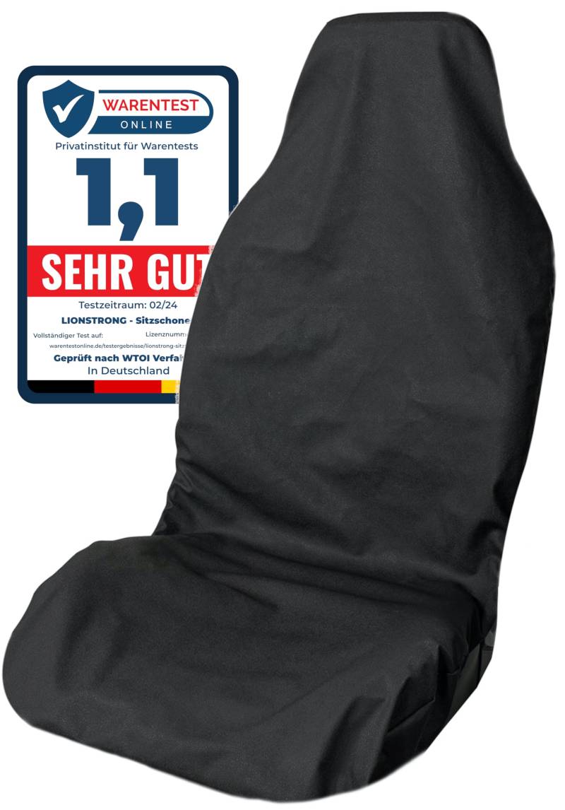 LIONSTRONG® Autositzschoner Vordersitz universell kompatibel [WASSERDICHT] - Autositzbezüge Vordersitze - Sitzschoner Sitzbezüge Auto - Autositz Sitzschutz - Werkstattschoner - Polyester von LIONSTRONG