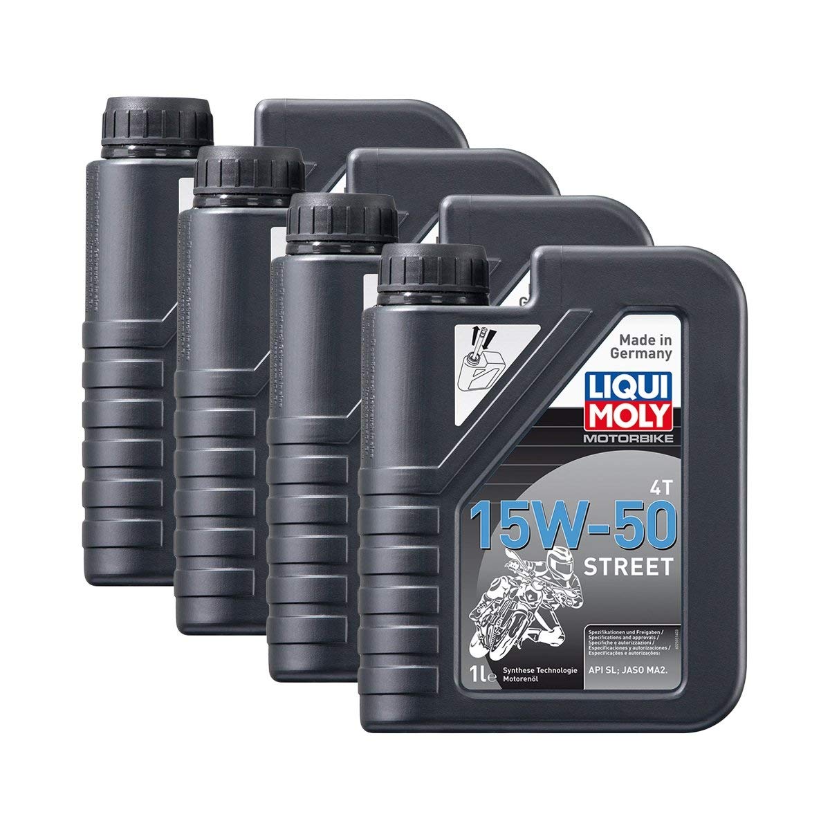 Liqui Moly 4X 2555 Motorbike 4T Street Motorrad Motoröl Engine Oil 15W-50 1L von Liqui Moly