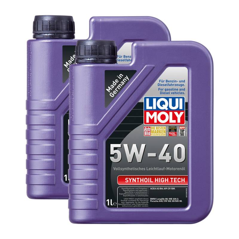 2x LIQUI MOLY 1306 Synthoil High Tech 5W-40 Motoröl Vollsynthetisch 1L von Liqui Moly