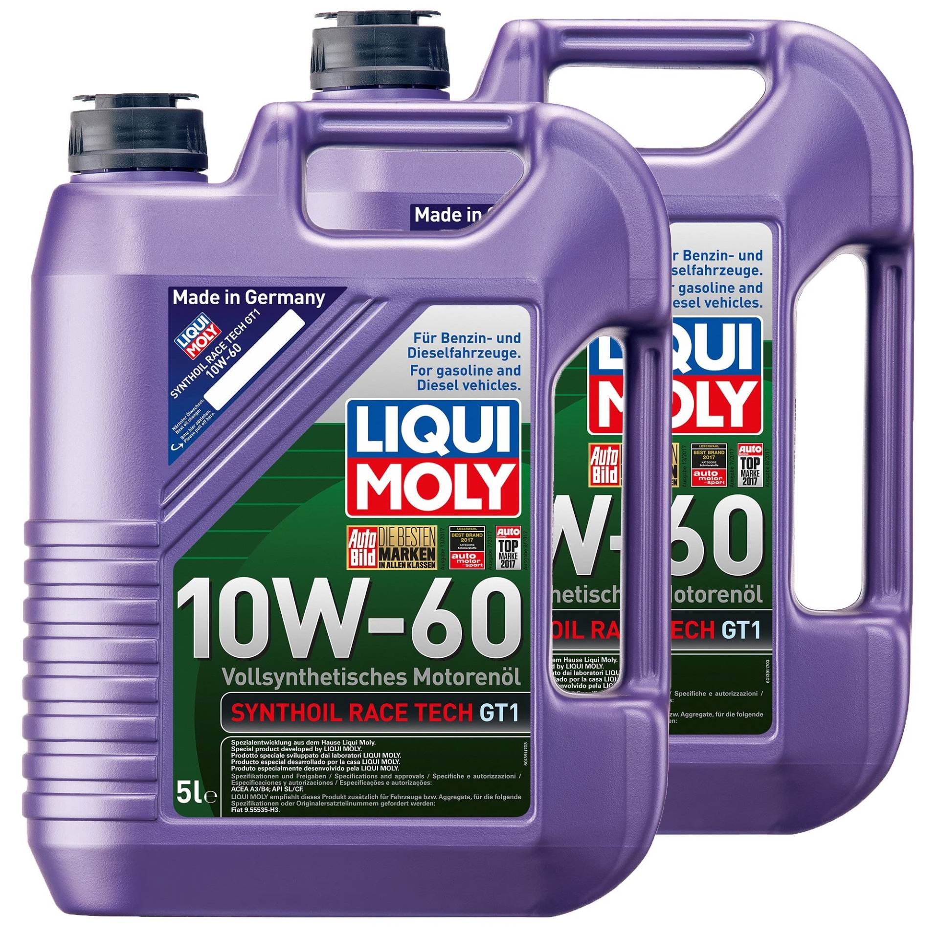 2x LIQUI MOLY 1391 Synthoil Race Tech GT1 10W-60 Motoröl Vollsynthetisch 5L von LIQUI-MOLY_bundle