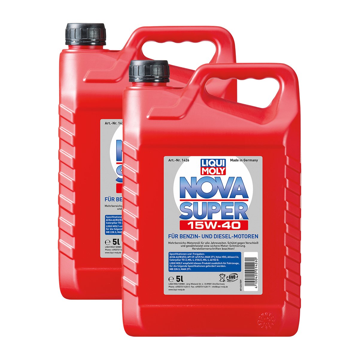 2x LIQUI MOLY 1426 Nova Super Motoröl 15W-40 5L von Liqui Moly