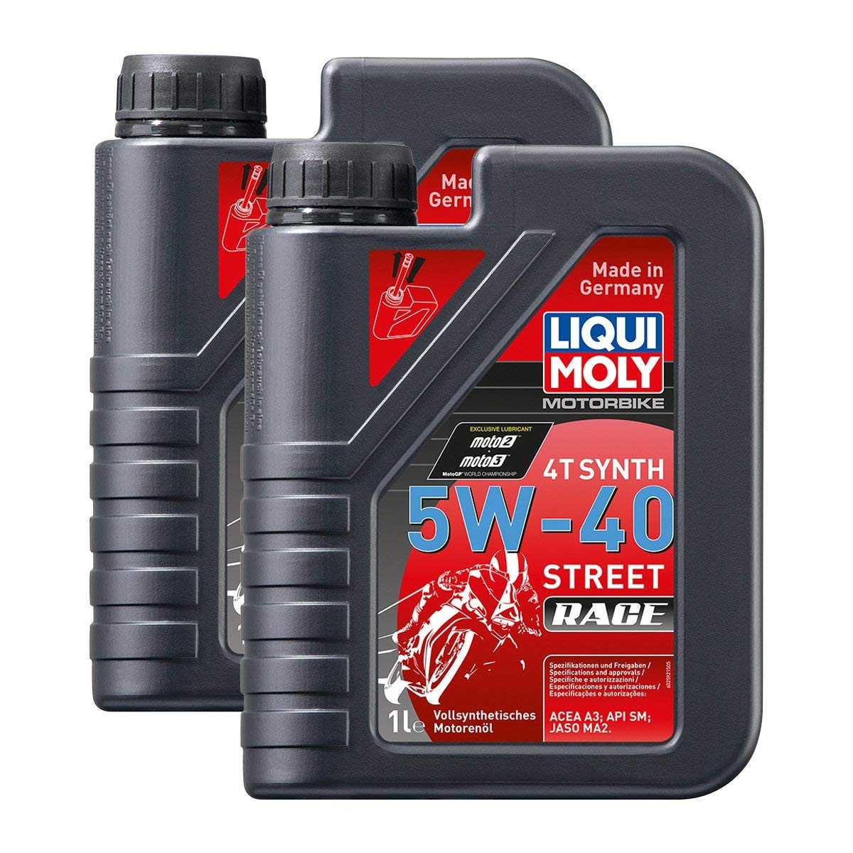 2x LIQUI MOLY 2592 Motorbike 4T Racing Synth Street Race Motoröl 5W-40 1L von LIQUI-MOLY_bundle