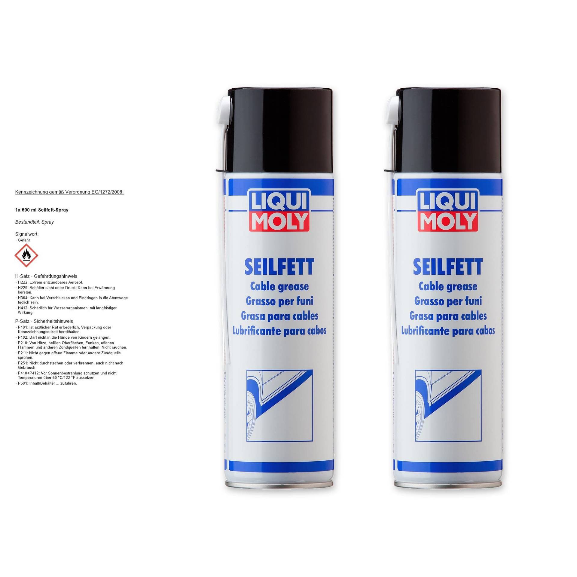 2x LIQUI MOLY 6135 Seilfett Spray Hohlraumversiegelung Dose Aerosol 500ml von LIQUI-MOLY