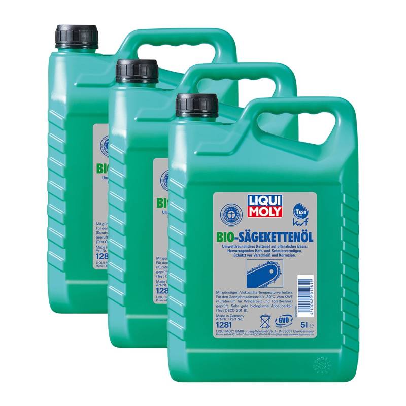 3x LIQUI MOLY 1281 Bio Säge-Kettenöl Pflanzliche Basis 5L von Liqui Moly