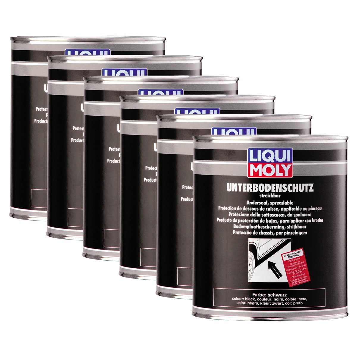 6X LIQUI Moly 6119 Unterbodenschutz streichbar schwarz Korrosionsschutz Dose 2kg 6X LIQUI Moly 6119 Unterbodenschutz streichbar schwarz Korrosionsschutz Dose 2kg von Liqui Moly