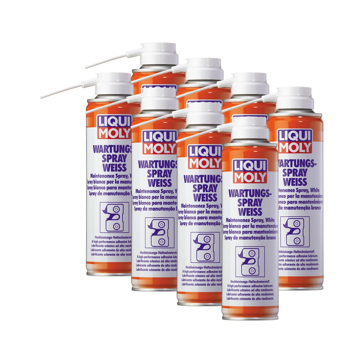 8x LIQUI MOLY 3075 Wartungs-Spray weiß Universal Schmierstoff 250ml von LIQUI-MOLY_bundle