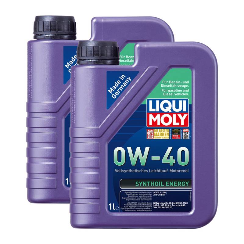 2x LIQUI MOLY 1360 Synthoil Energy 0W-40 Motoröl Vollsynthetisch 1L von Liqui Moly