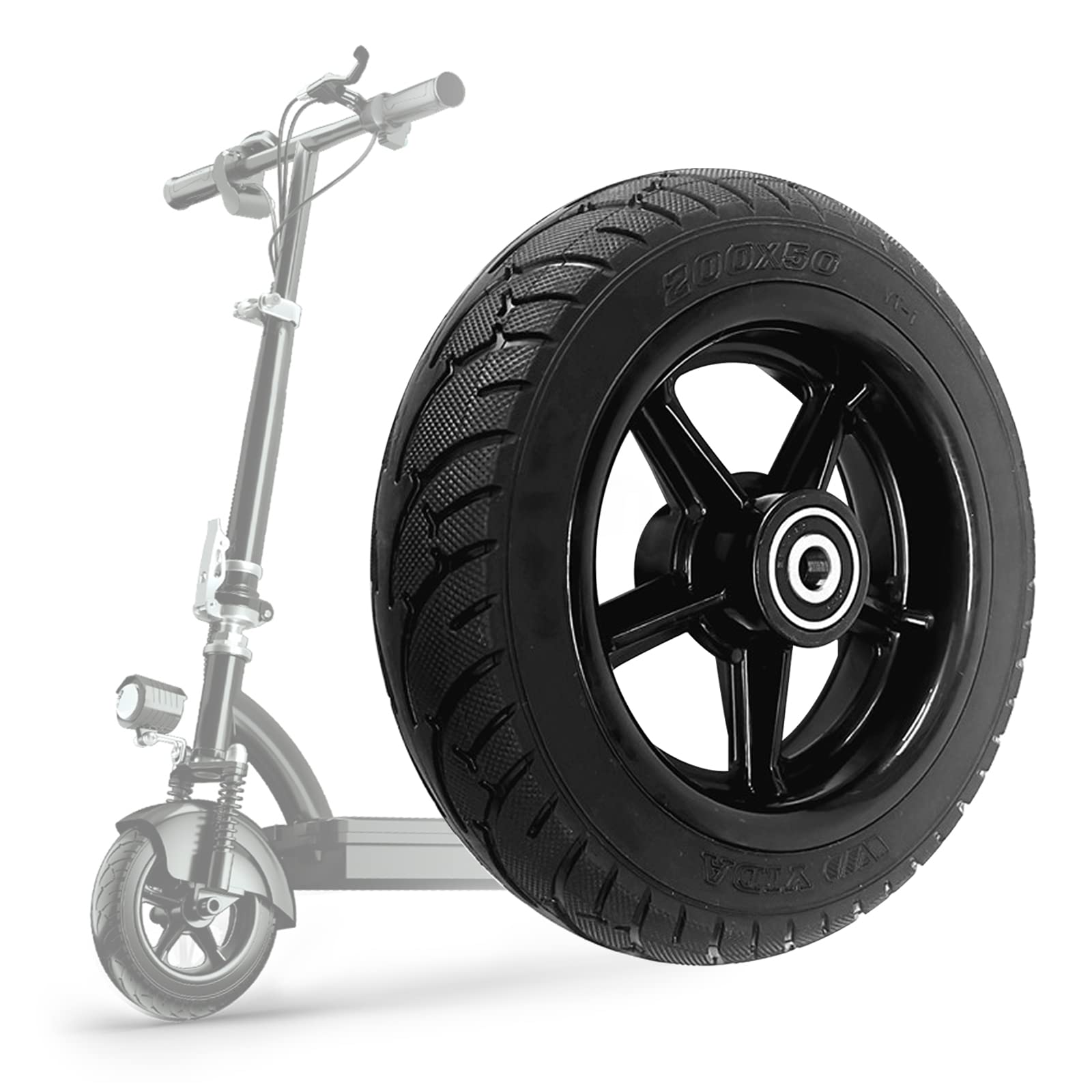 Electric Scooter Rubber Tyre - 8 Inch Solid Replacement Wheels - Durable Anti-Slip Tyre for all 8 inch electric scooter - 200 x 50 cm Highly Elastic Electric Scooter Tyres von LIROPAU