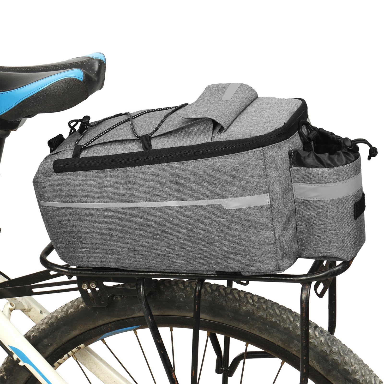 LIROPAU Fahrrad Gepäckträgertasche, 10L Wasserdicht Fahrradtaschen für Gepäckträger, Fahrrad Sitz Multifunktionale Isolierte Stammkühltasche, Gepäckträgertaschen für Fahrrad Hinten (Grau) von LIROPAU