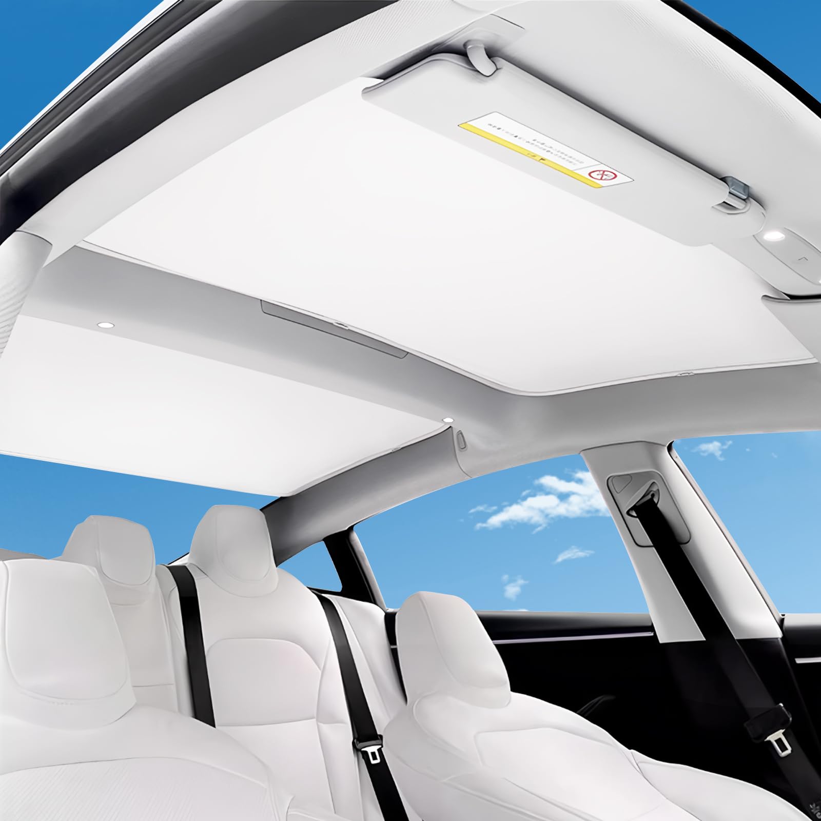 Sonnenblenden kompatibel mit Tesla 2021 2022 2023 2024 Model 3 Glasdach, Auto Schiebedach Glas Schatten faltbar Sonnenschirm Hitze isolieren Sonnenschirm, Doppelschichtverdickung (Model 3) von LIROPAU