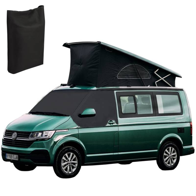 Sonnenschutz Auto Frontscheibe Frontscheibenabdeckung für VW T6, 600D Oxford Gewebe Windschutzscheiben Sonnenschutz Auto Windschutzscheiben Abdeckung Frostschutz für Sommer Winter von LIROPAU