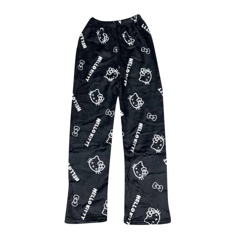 LISHAOWUDI Hosen Herbst Winter Pyjamas Anime Bequeme Pyjamas Hosen Lang Schlafanzug Damen Bequeme Winter Kuschelhose Cute Hose Warmes Geschenk für sie,B-4-M von LISHAOWUDI