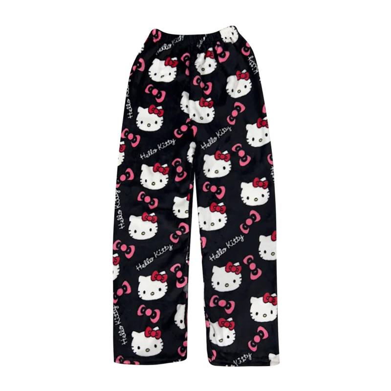 LISHAOWUDI Hosen Herbst Winter Pyjamas Anime Bequeme Pyjamas Hosen Lang Schlafanzug Damen Bequeme Winter Kuschelhose Cute Hose Warmes Geschenk für sie,B-2-M von LISHAOWUDI