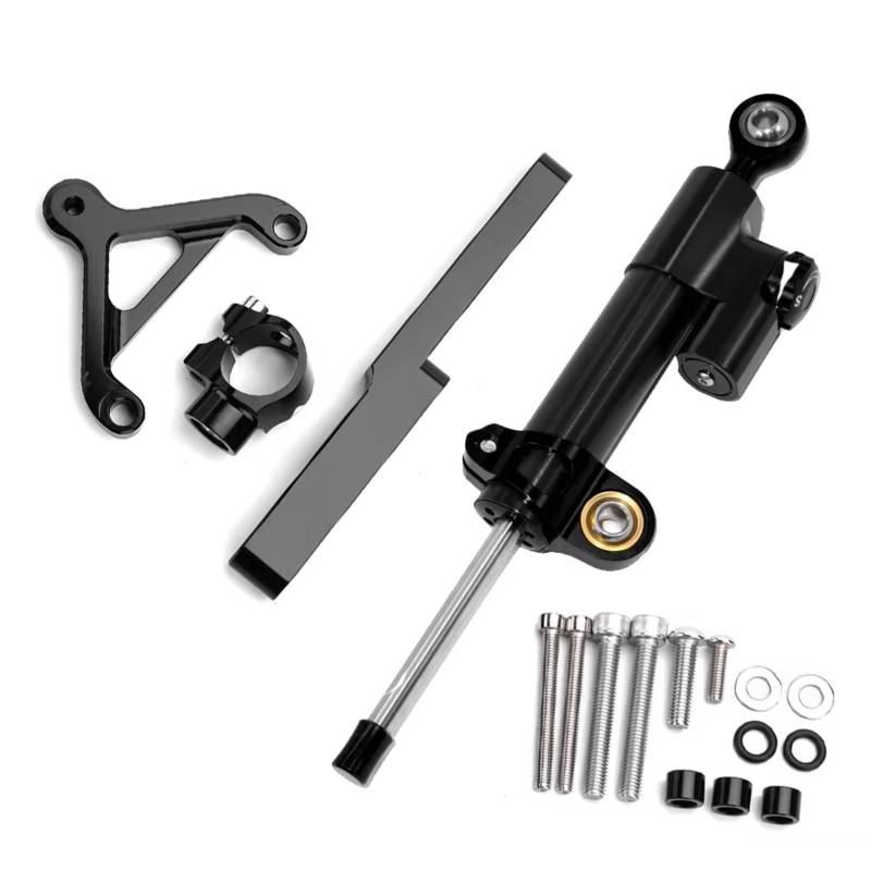 LISROEU Lenkungsstabilisator Kompatibel Mit CB1000R 2008-2016 Motorrad Dämpfer Lenkungsstabilisator Montagehalterung Einstellbares Universalzubehör(Black) von LISROEU