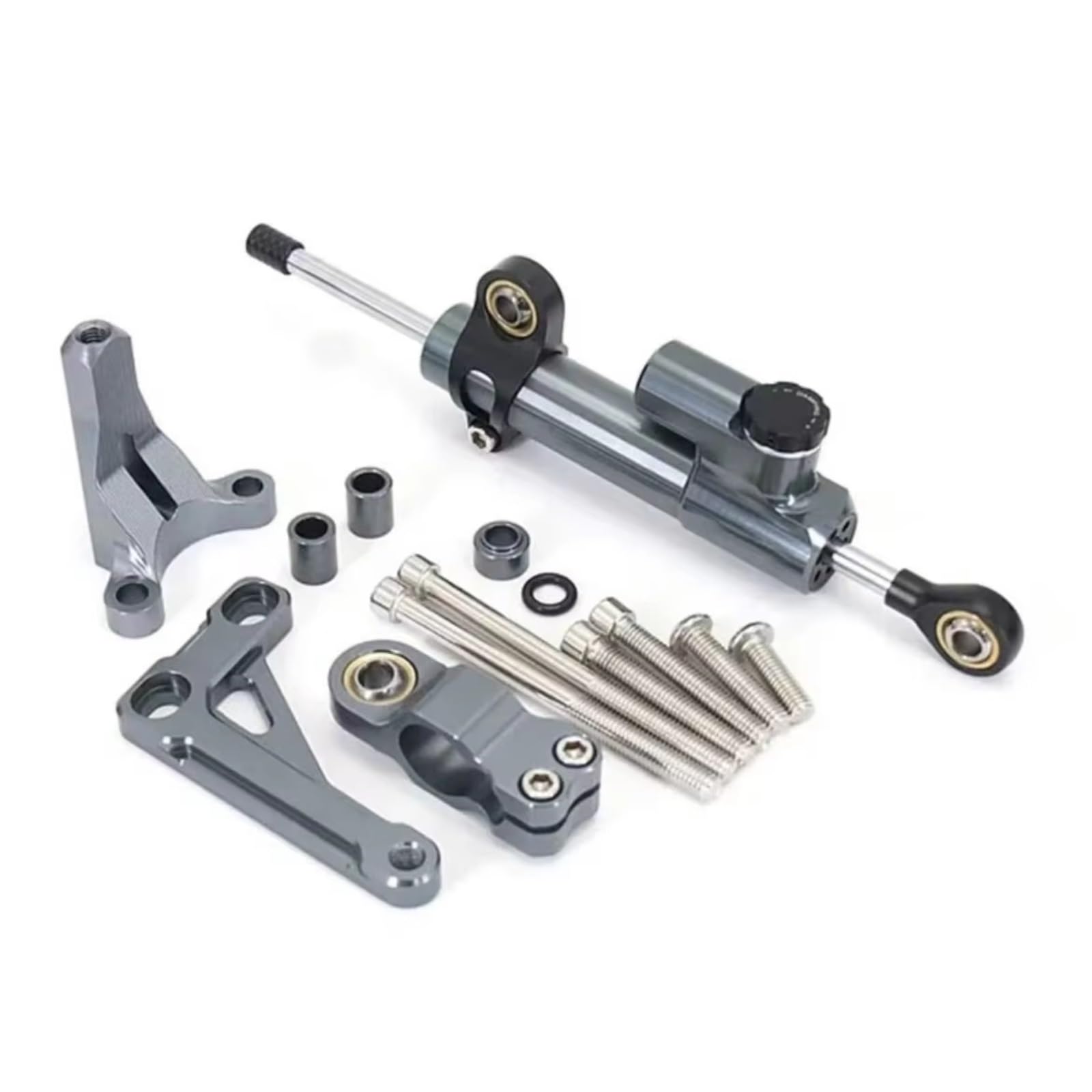 LISROEU Lenkungsstabilisator Kompatibel Mit CB1000R 2018 2019 2020 2021 2022 2023 Motorrad Lenkungsdämpfer Kit Linearer Stoßdämpfer Universalzubehör(Gray) von LISROEU