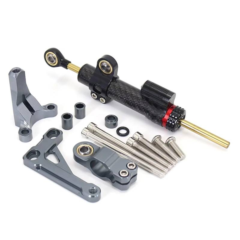 LISROEU Lenkungsstabilisator Kompatibel Mit CB1000R 2018-2023 Motorrad Lenkungsdämpfer Stabilisatorhalterung Kit Teile Verstellbar Universelles Zubehör(Black-Gray) von LISROEU