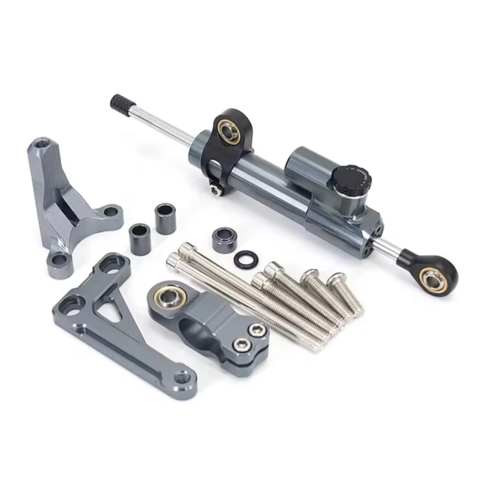 LISROEU Lenkungsstabilisator Kompatibel Mit CB1000R 2018-2023 Motorrad Stabilisator Lenkungsdämpfer Halterungssatz Teile Linearabsorber Universalzubehör(Gray) von LISROEU