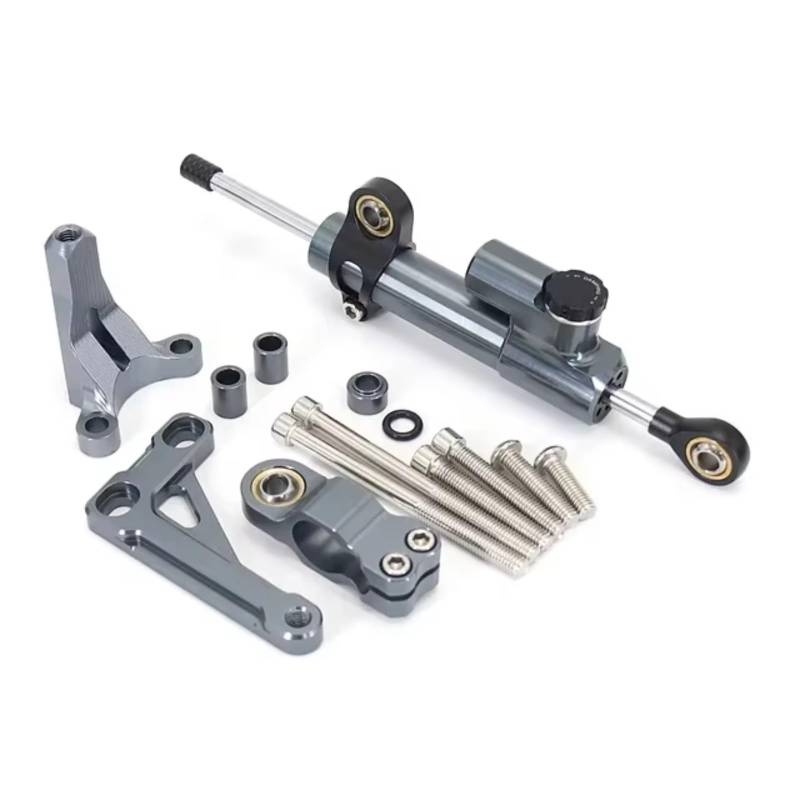 LISROEU Lenkungsstabilisator Kompatibel Mit CB1000R 2018-2023 Motorrad Stabilisator Lenkungsdämpfer Halterungssatz Teile Linearabsorber Universalzubehör(Gray) von LISROEU