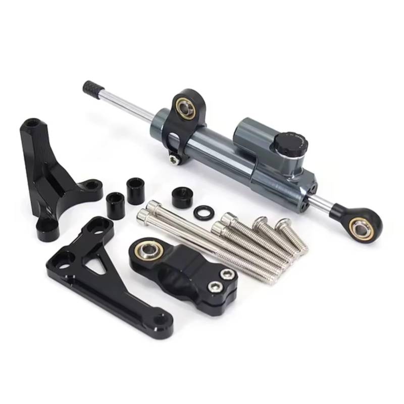 LISROEU Lenkungsstabilisator Kompatibel Mit CB1000R 2018-2023 Motorrad Stabilisator Lenkungsdämpfer Halterungssatz Teile Linearabsorber Universalzubehör(Gray-Black) von LISROEU