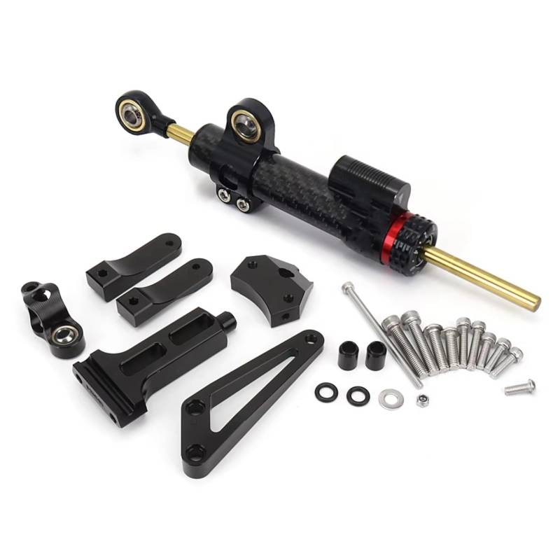 LISROEU Lenkungsstabilisator Kompatibel Mit CB1300 2003 2004 2005 2006 2007 2008 2009 2020 2011 Motorrad Lenkungsdämpferhalterung Montagesatz Universalzubehör(Black) von LISROEU