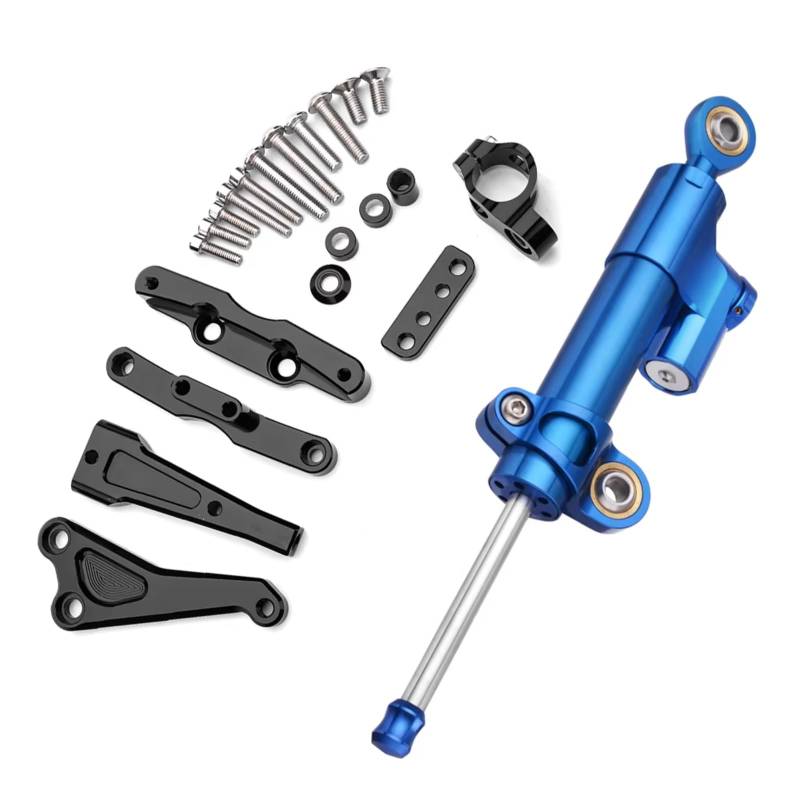 LISROEU Lenkungsstabilisator Kompatibel Mit CB650F Motorraddämpfer Lenkungsstabilisierungsmontage Linearabsorberhalterung Universalzubehör Einstellbarer Satz(Blue) von LISROEU