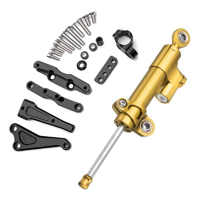 LISROEU Lenkungsstabilisator Kompatibel Mit CB650F Motorraddämpfer Lenkungsstabilisierungsmontage Linearabsorberhalterung Universalzubehör Einstellbarer Satz(Yellow) von LISROEU