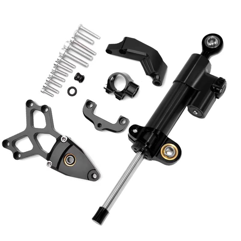 LISROEU Lenkungsstabilisator Kompatibel Mit CBR1000 2008-2014 Motorraddämpfer Lenkstabilisierungshalterung Unterstützung Linearabsorber Universalzubehör(Black) von LISROEU