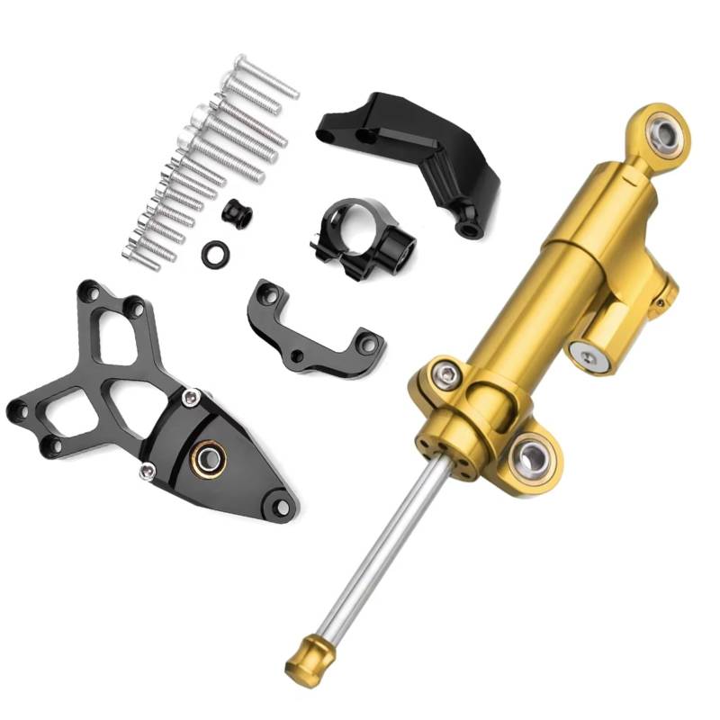 LISROEU Lenkungsstabilisator Kompatibel Mit CBR1000 2008-2014 Motorraddämpfer Lenkstabilisierungshalterung Unterstützung Linearabsorber Universalzubehör(Yellow) von LISROEU