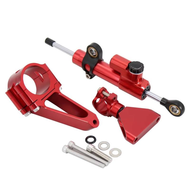 LISROEU Lenkungsstabilisator Kompatibel Mit CBR600 Für F4i 1999–2007 Motorrad Lenkungsdämpfer Stabilisatorhalterung Montagesatz Universelles Zubehör Einstellbar(Red) von LISROEU
