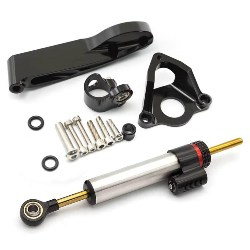 LISROEU Lenkungsstabilisator Kompatibel Mit CBR600RR 2007 2008 2009 2010 2011 2012 2013-2016 Motorrad Stabilisator Lenkungsdämpfer Halterungssatz Einstellbar(Silver) von LISROEU