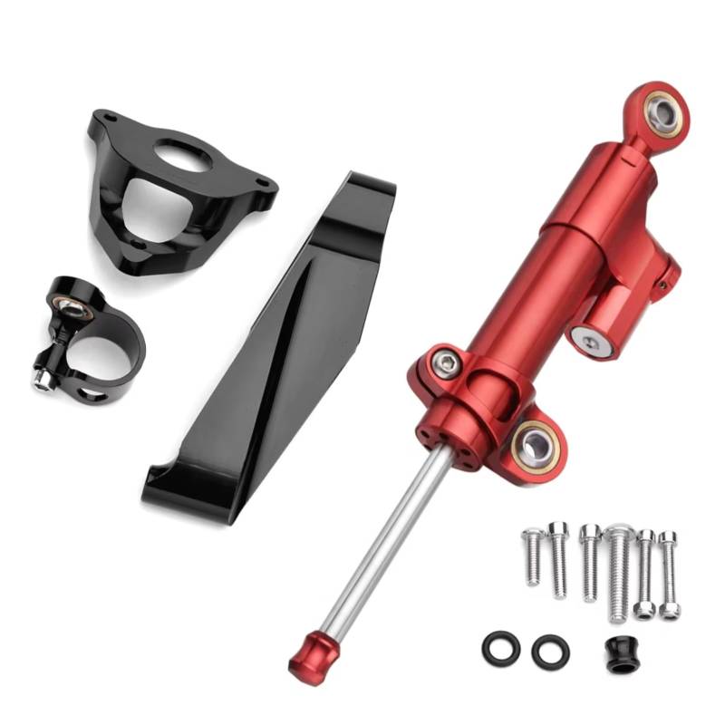 LISROEU Lenkungsstabilisator Kompatibel Mit CBR600RR 2007-2016 Motorraddämpfer Lenkstabilisierungshalterung Lenkerstabilisatorhalterung Universalzubehör(Red) von LISROEU