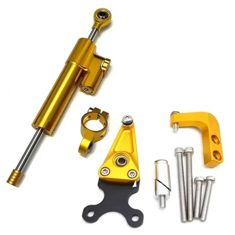 LISROEU Lenkungsstabilisator Kompatibel Mit CBR650R 2019 2020 2021 2022 2023 Motorrad Lenkstabilisierungsdämpferhalterungsunterstützung Universalzubehör Einstellbar(Yellow) von LISROEU