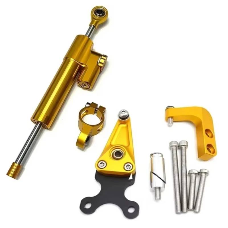 LISROEU Lenkungsstabilisator Kompatibel Mit CBR650R 2019-2023 Motorrad Lenkstabilisierungsdämpfer Einstellbarer Lenkerstabilisator Universelles Zubehör(Yellow) von LISROEU