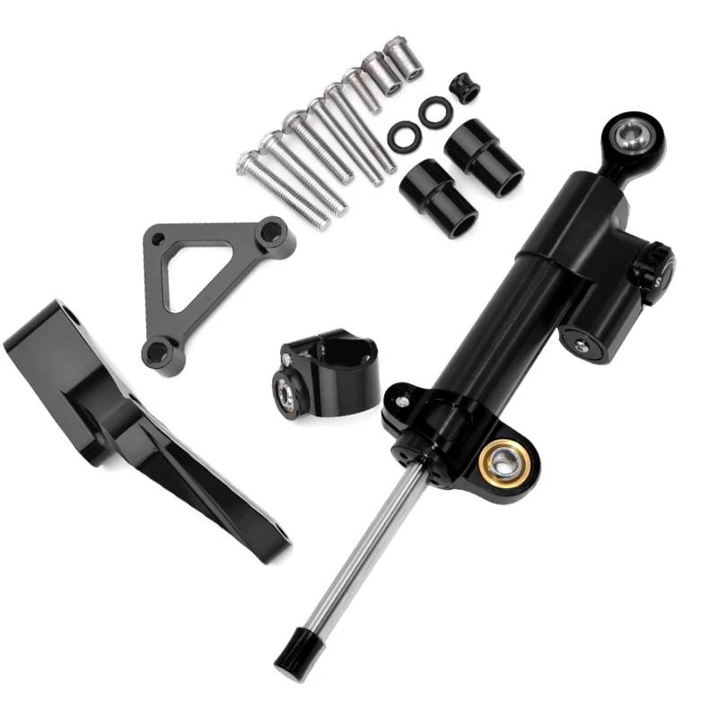 LISROEU Lenkungsstabilisator Kompatibel Mit Ducati 696 796 795 Für Monster 2008 Motorrad Stabilisatordämpfer Lenkmontage Lenkerstabilisatorhalterung Zubehör(Black) von LISROEU
