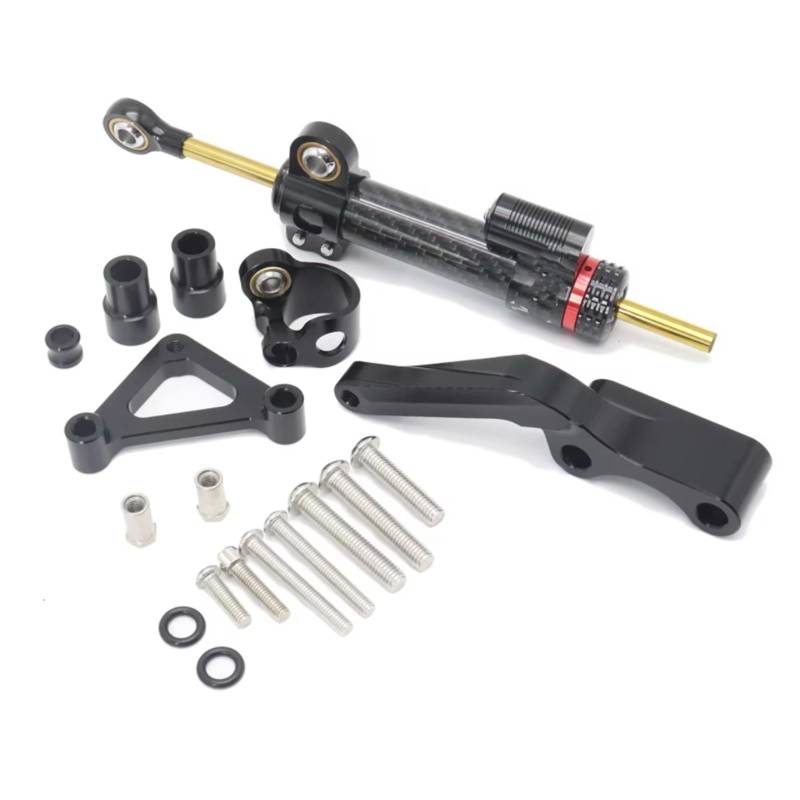 LISROEU Lenkungsstabilisator Kompatibel Mit Ducati Für Monster 1100 1100S 2008-up Motorrad Lenkungsdämpfer Stabilisator Montagehalterungs Unterstützungssatz Universalzubehör(Black) von LISROEU