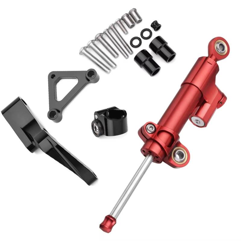 LISROEU Lenkungsstabilisator Kompatibel Mit Ducati Für Monster 696 796 795 Motorrad Dämpfer Lenkungsstabilisierungshalterung Unterstützung Für Lineare Absorber Universelles Zubehör(Red) von LISROEU