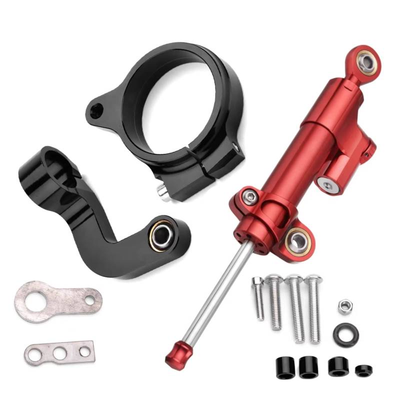LISROEU Lenkungsstabilisator Kompatibel Mit R1200GS Für LC 2013–2016 Motorrad Dämpfer Lenkung Stabilisieren Montagehalter Verstellbar Universelles Zubehör(Red) von LISROEU