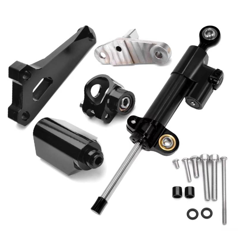 LISROEU Lenkungsstabilisator Kompatibel Mit S1000RR 2014 2015 Motorraddämpfer Lenkstabilisatorhalter Lenkerstabilisator Universalzubehör(Black) von LISROEU