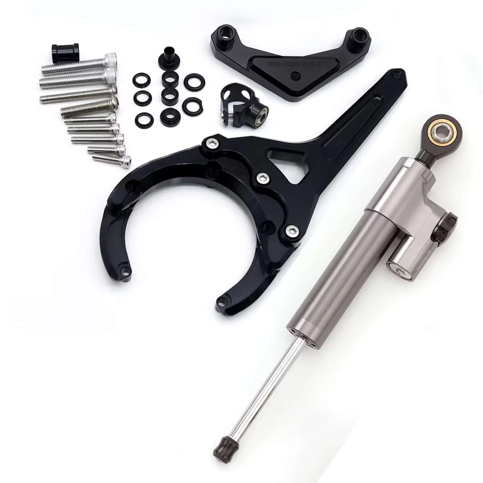 LISROEU Lenkungsstabilisator Kompatibel Mit Suzuki Für GSXS1000 F Für GSXS1000 2016–2023 Motorrad Stabilisator Lenkungsdämpfer Montagehalterung Support Kit Universell(Gray) von LISROEU