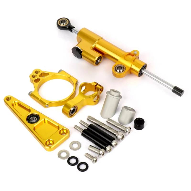 LISROEU Lenkungsstabilisator Kompatibel Mit X-ADV750 2017- Für NSS750 2021- Motorrad Lenkungsdämpfer Stabilisator Halterungs Montagesatz Verstellbar Universell(Yellow) von LISROEU