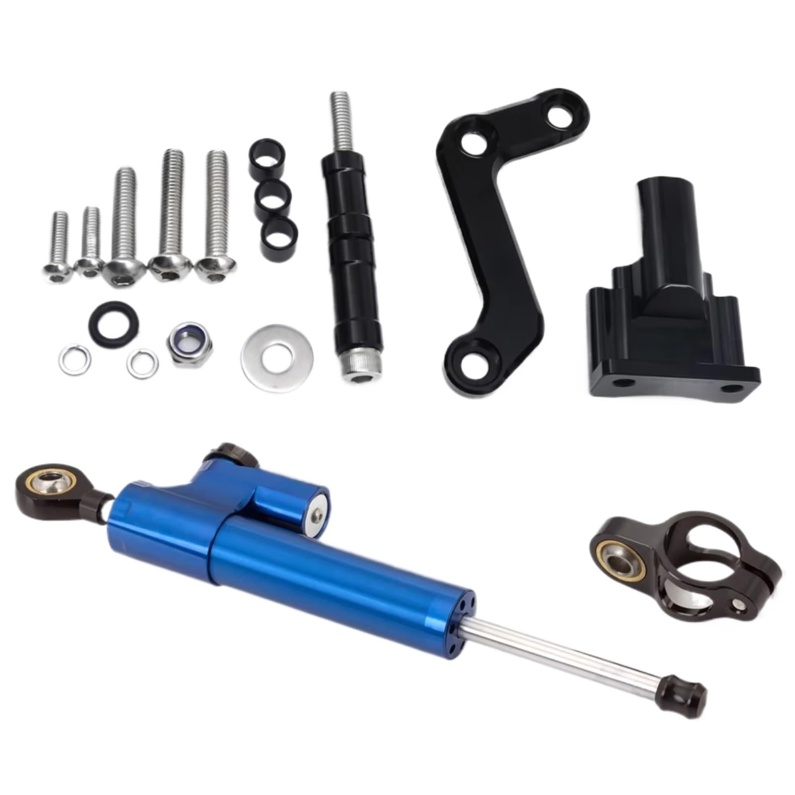 LISROEU Lenkungsstabilisator Kompatibel Mit Yamaha Für MT-03 2020–2023 Motorrad Lenkungsdämpfer Stabilisator Linearer Stoßdämpfer Montagesatz Universell(Blue) von LISROEU