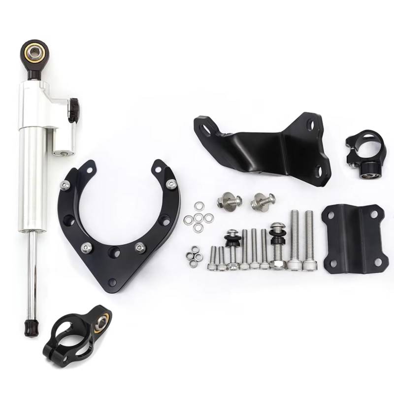 LISROEU Lenkungsstabilisator Kompatibel Mit Yamaha Für MT07 Für FZ07 2020–2023 Motorrad Lenkungsdämpfer Stabilisieren Universellen Linearen Stoßdämpfer(Silver) von LISROEU
