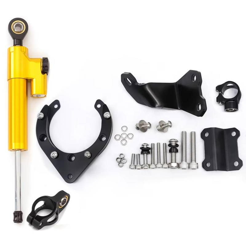 LISROEU Lenkungsstabilisator Kompatibel Mit Yamaha Für MT07 Für FZ07 2020–2023 Motorrad Lenkungsdämpfer Stabilisieren Universellen Linearen Stoßdämpfer(Yellow) von LISROEU