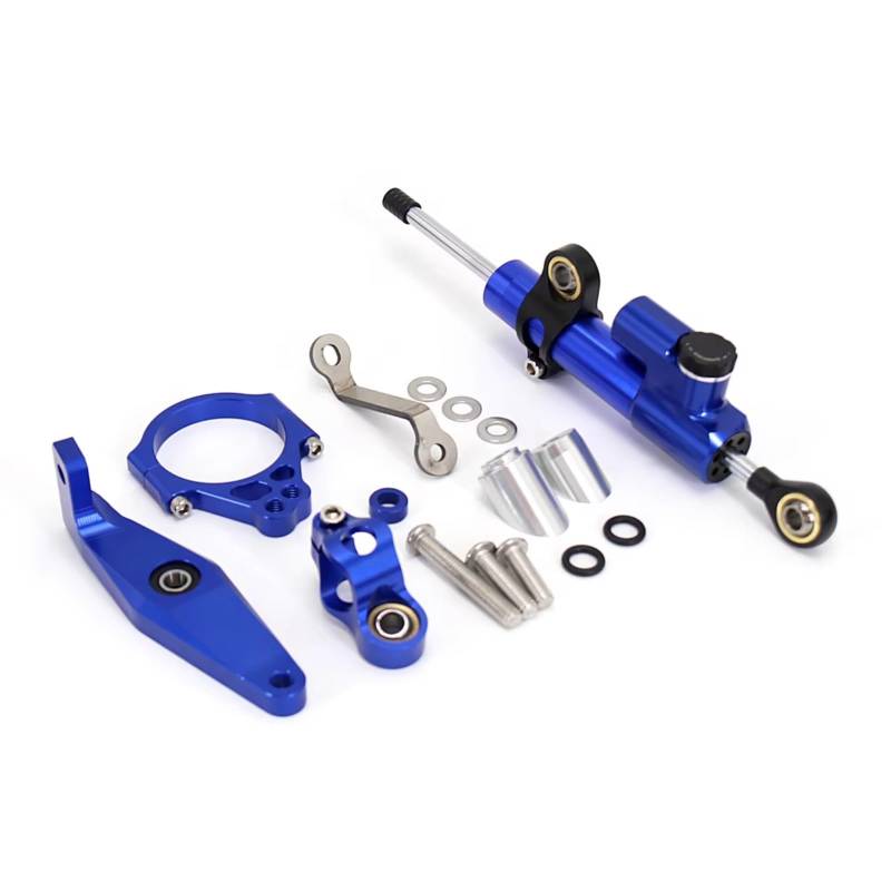 LISROEU Lenkungsstabilisator Kompatibel Mit Yamaha Für MT09 Für SP 2021 2022 2023 Lenkungsdämpfer Stabilisator Montagesatz Halterung Lenkerstabilisator Universalzubehör(Blue) von LISROEU