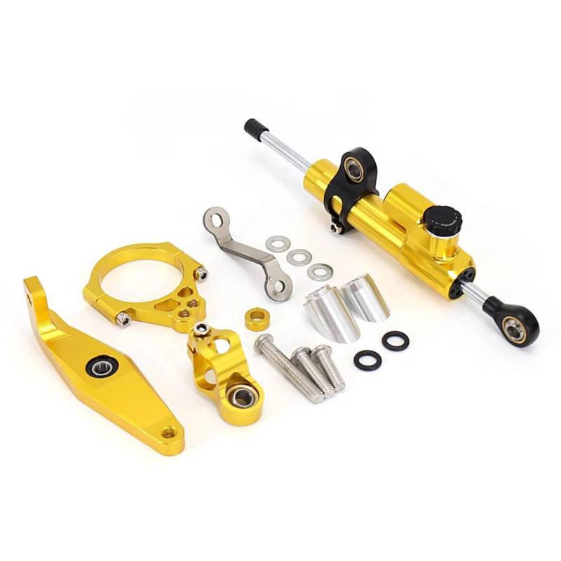 LISROEU Lenkungsstabilisator Kompatibel Mit Yamaha Für MT09 Für SP 2021–2024 Motorrad Lenkungsdämpferhalterung Stabilisatorunterstützung Lenkerstabilisatorzubehör(Yellow) von LISROEU